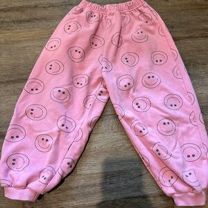 Indy and Pippa Pink Smiley Face Kids Joggers